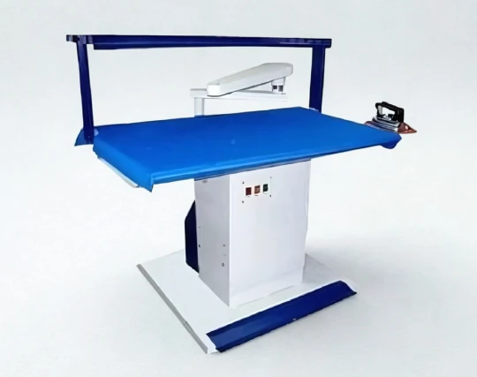 Steam vacuum utility tables for garment finishing